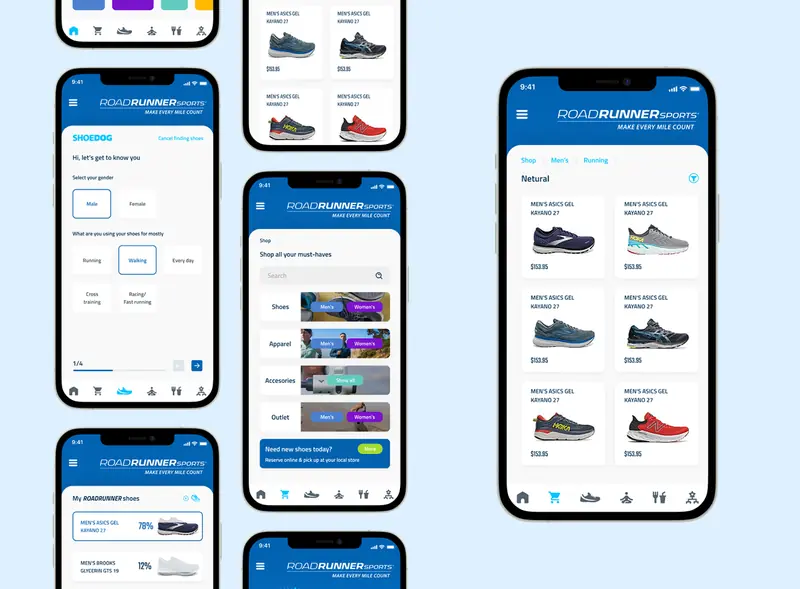 Activewear store screens, board 2
