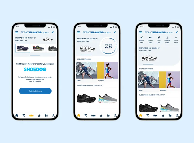 Activewear store screens, board 3