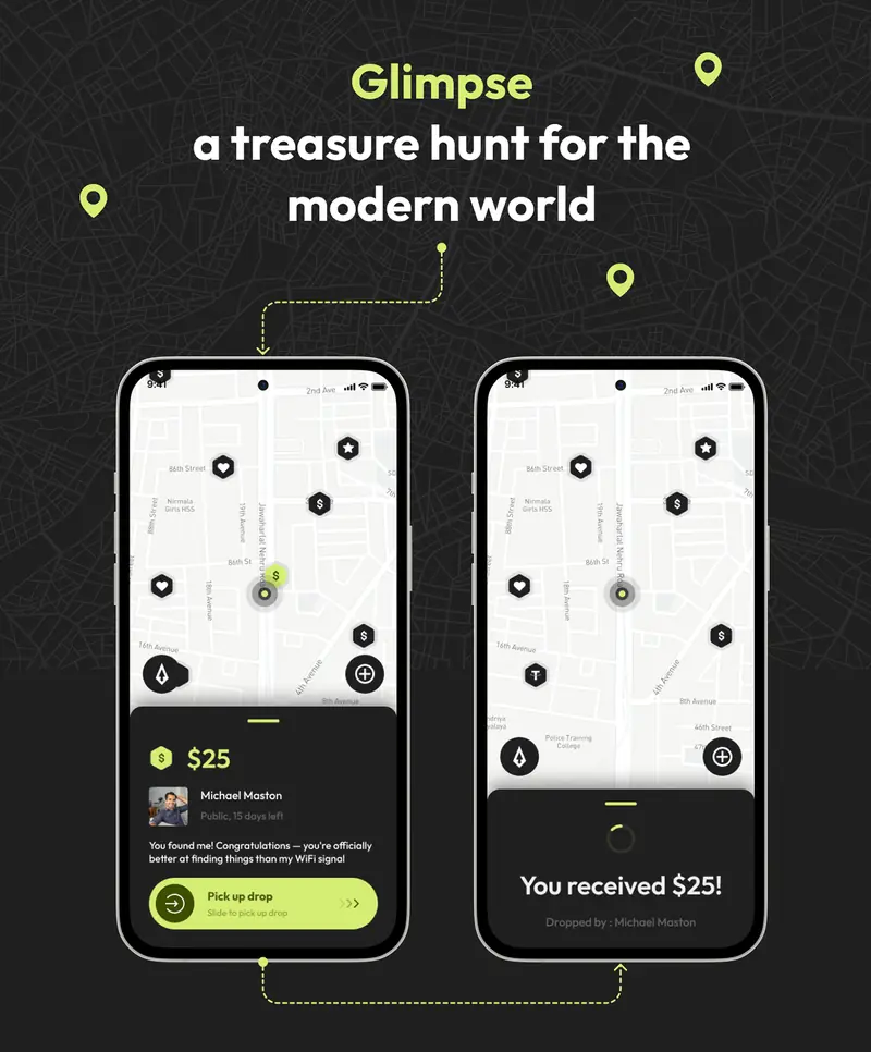 Glimpse — fintech mobile app and web admin design