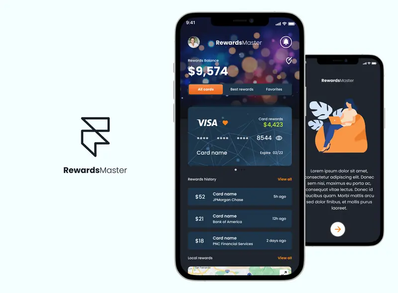 RewardsMaster — fintech mobile design