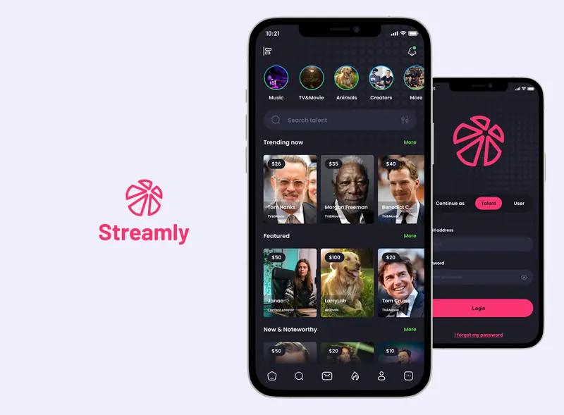 Streamly — media mobile design